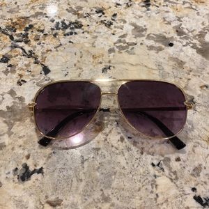 Aviator Sunglasses Gold Rims Grey Gradient Lenses